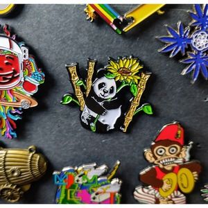 Panda Pin. Limited Edition 100 (Heady Enamel Festival Spirit Animal Hat Pins)